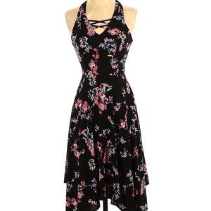 Candie's Sleeveless Black Floral Dress